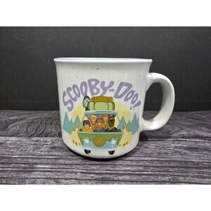 Scooby-Doo Mystery Machine 20oz Ceramic Camper Mug Silver Buffalo Blue Speckled